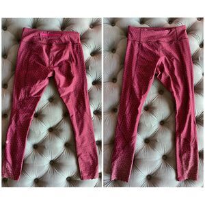 Lululemon 25in Leggings Reflective Maroon Red Pink Size 6